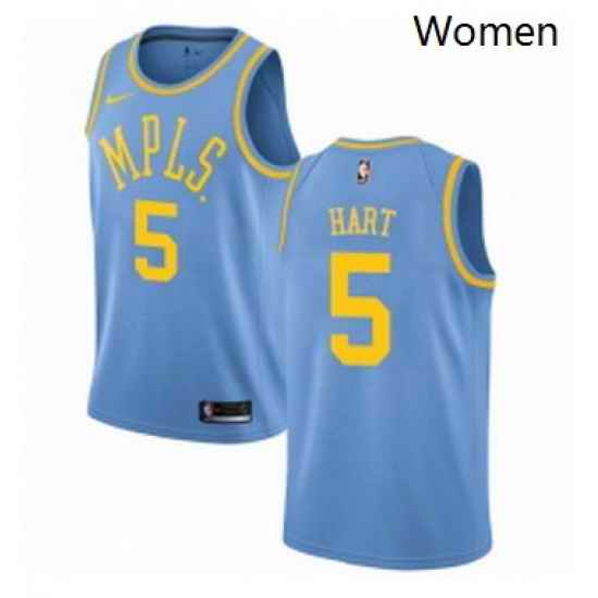 Womens Nike Los Angeles Lakers 5 Josh Hart Authentic Blue Hardwood Classics NBA Jersey